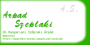 arpad szeplaki business card